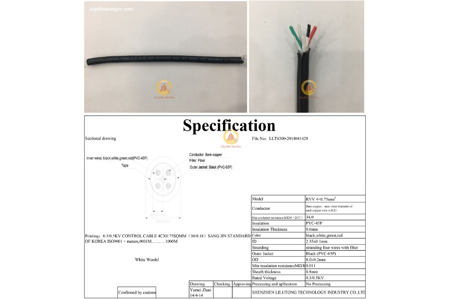 Cáp Điều Khiển Sangjin 4 Core x 2,5 mm² (Sangjin RVV 4x2,5mm²): Giải Pháp Hàng Đầu Cho Hệ Thống Điều Khiển Công Nghiệp Hiện Đại